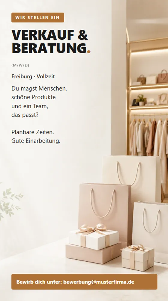 Beispiel-Anzeige Verkauf und Beratung