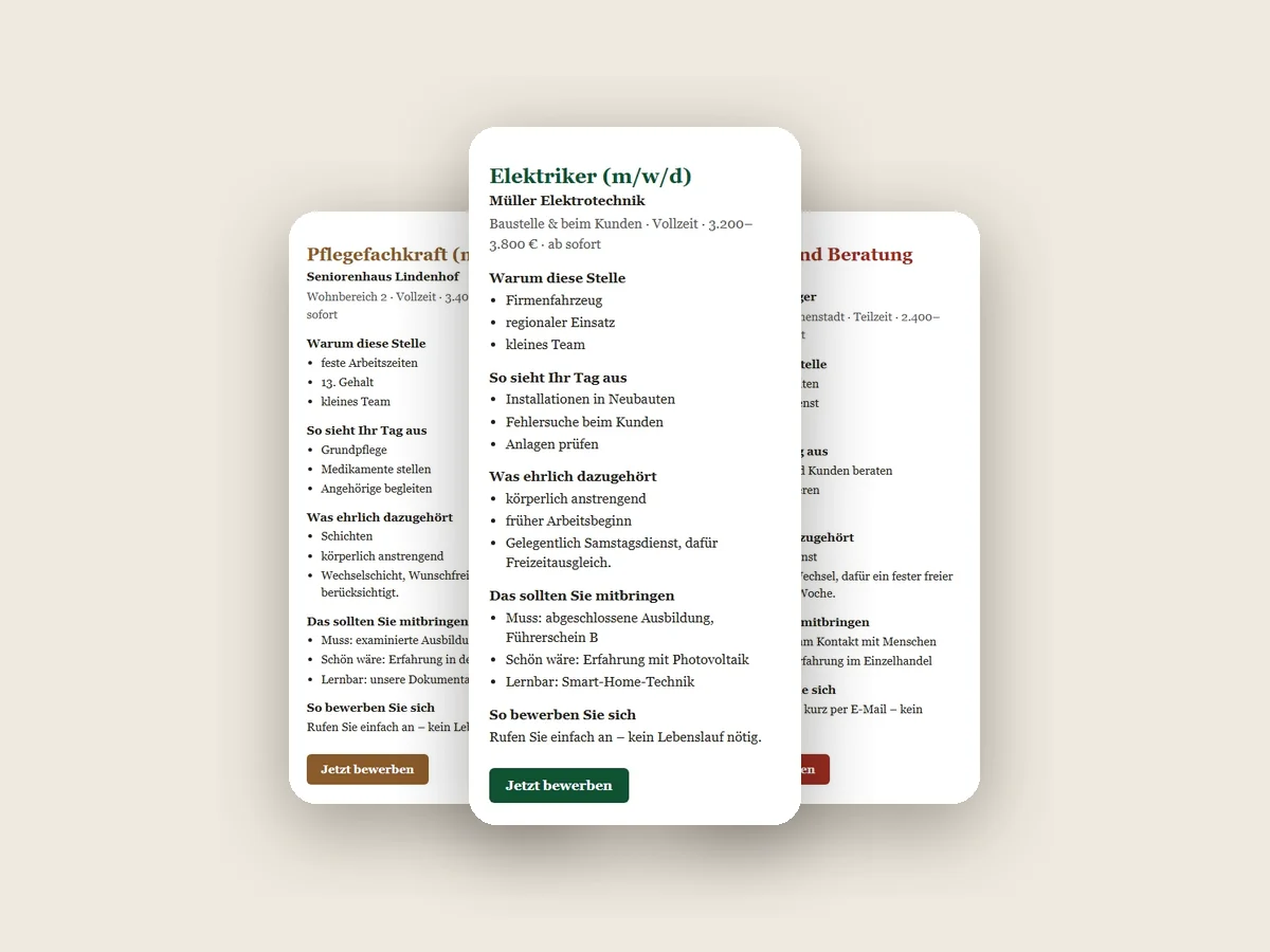 Vorschau Stellenanzeige