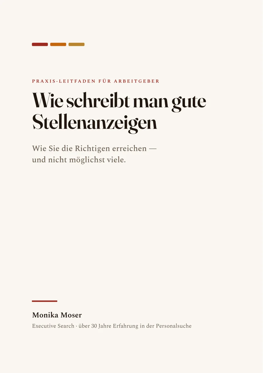Cover des Leitfadens „Wie schreibt man gute Stellenanzeigen“