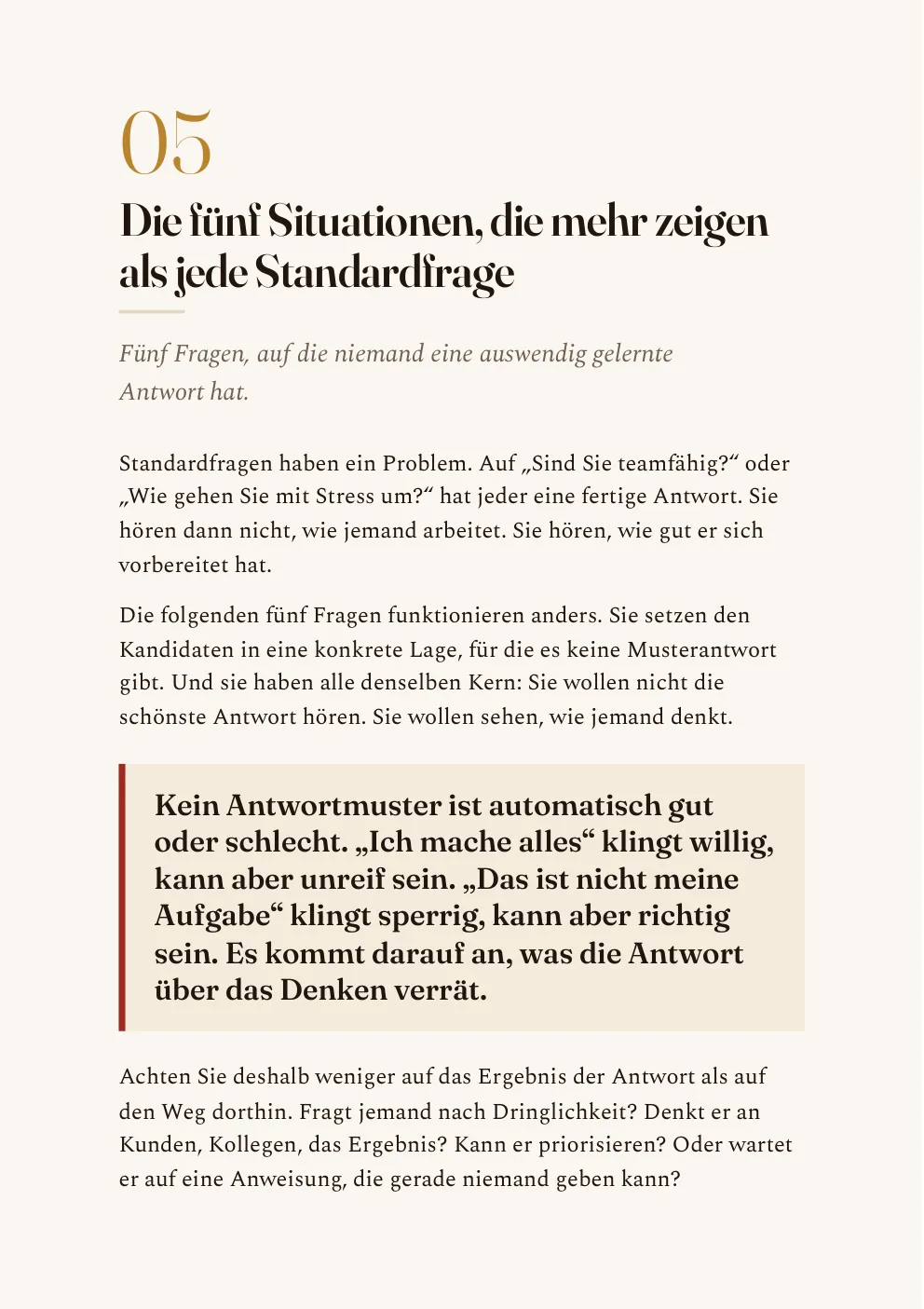 Kapitelauftakt „Die fünf Situationen“ mit Merksatz-Kasten